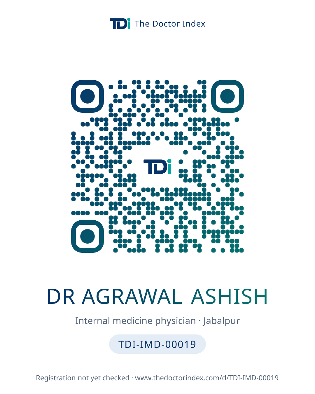 QR card for Dr Agrawal Ashish, TDI-IMD-00019
