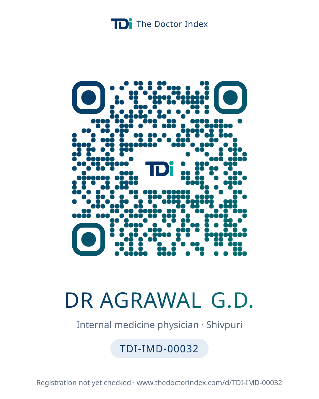 QR card for Dr Agrawal G.D., TDI-IMD-00032