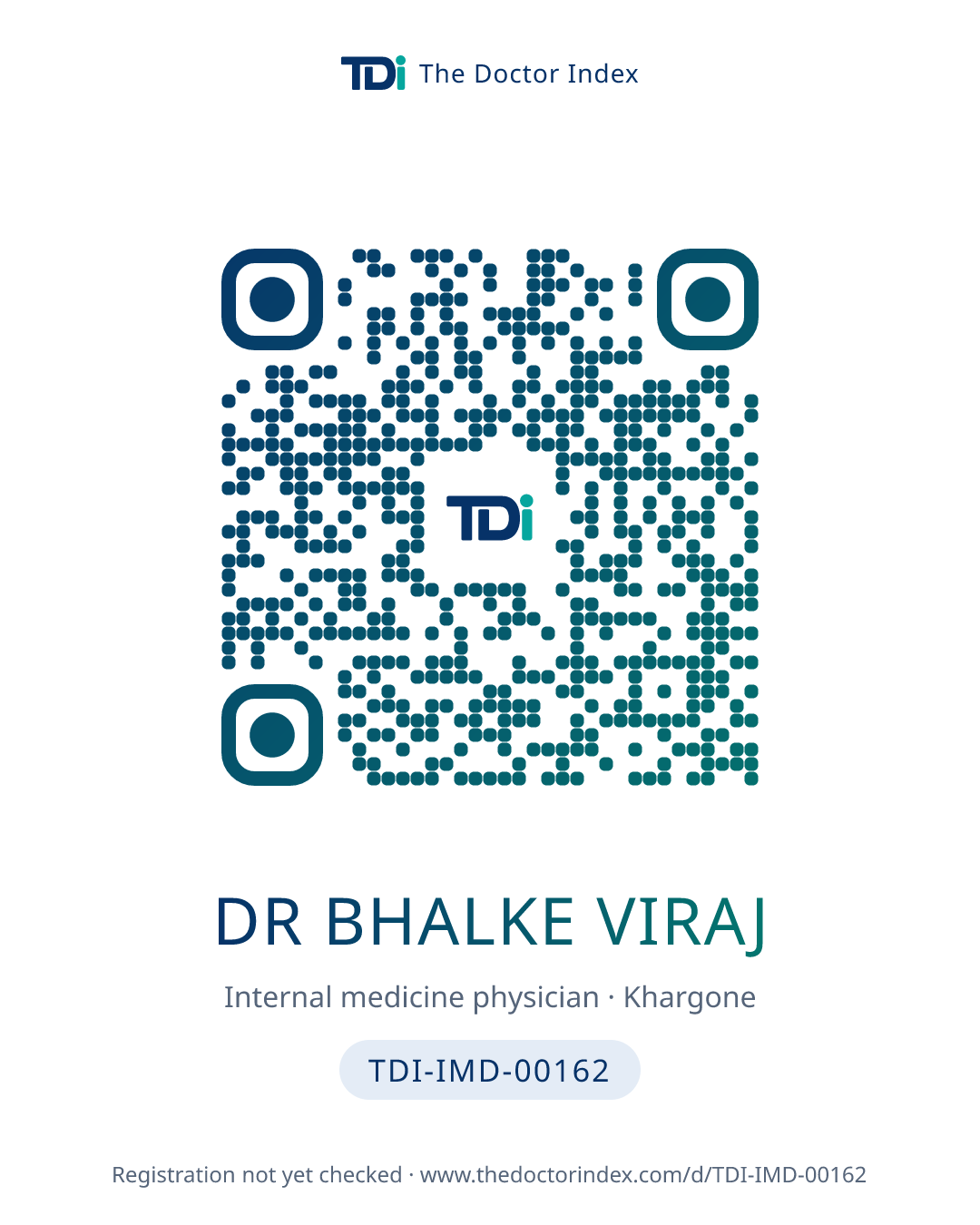 QR card for Dr Bhalke Viraj, TDI-IMD-00162