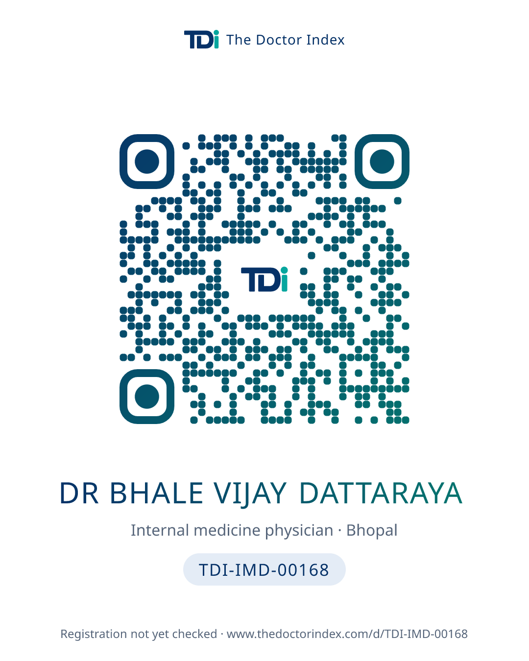 QR card for Dr Bhale Vijay Dattaraya, TDI-IMD-00168