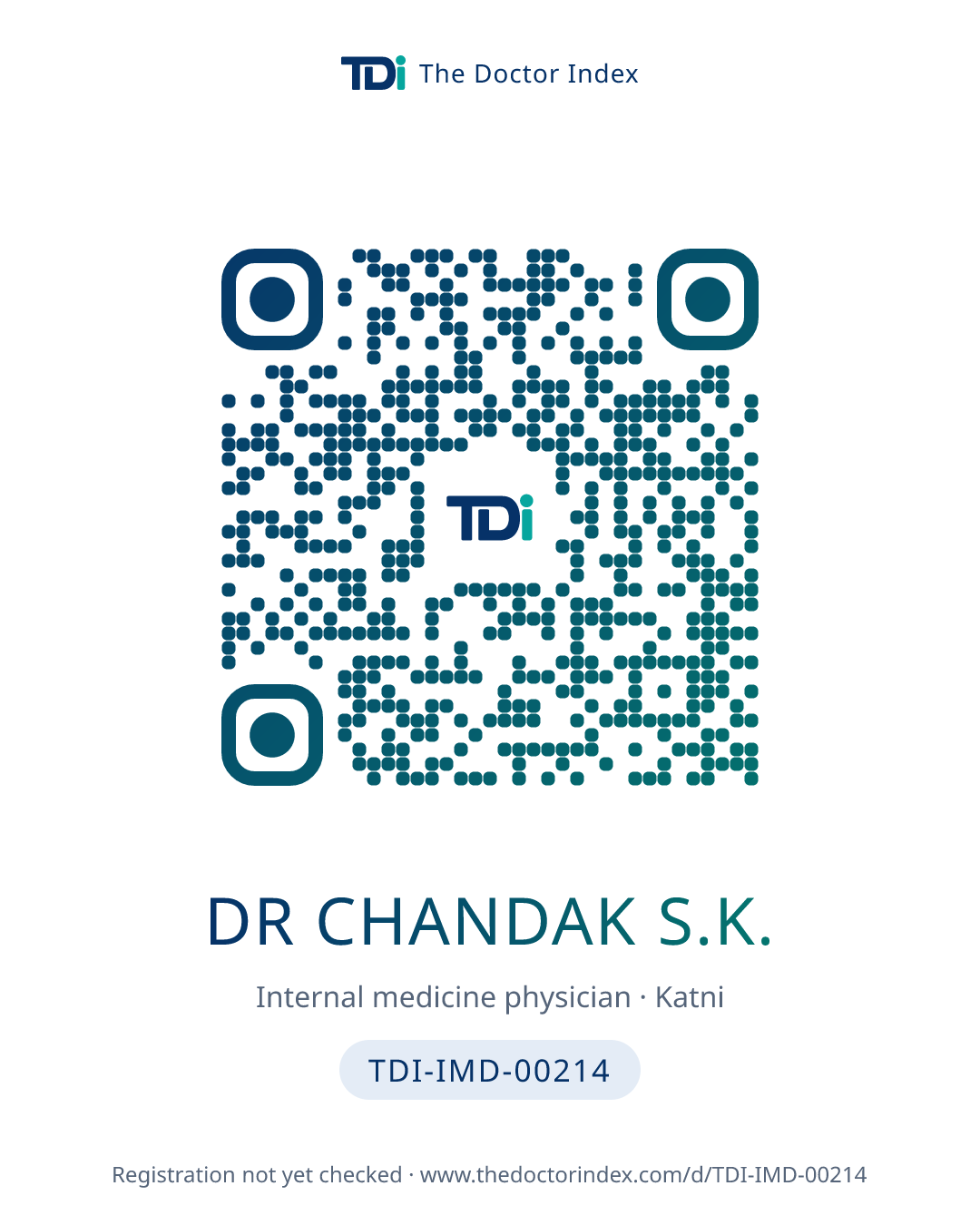 QR card for Dr Chandak S.K., TDI-IMD-00214