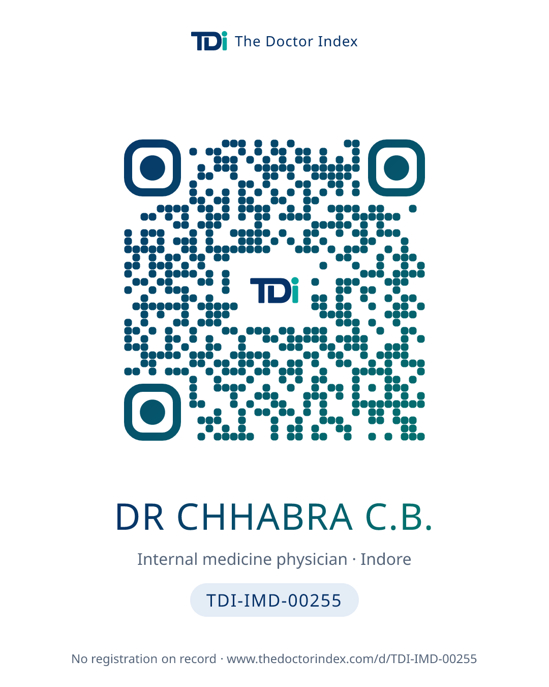 QR card for Dr Chhabra C.B., TDI-IMD-00255