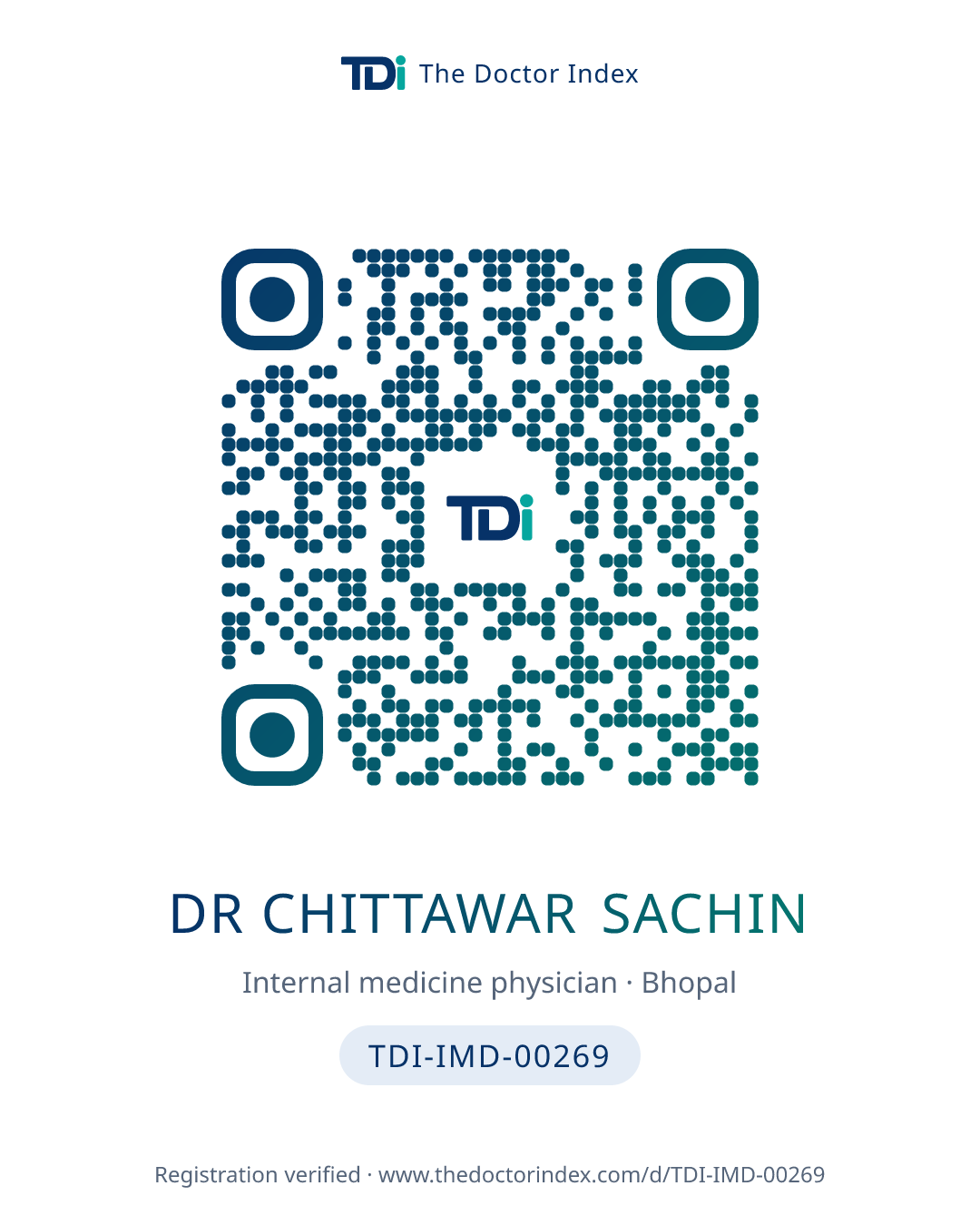 QR card for Dr Chittawar Sachin, TDI-IMD-00269