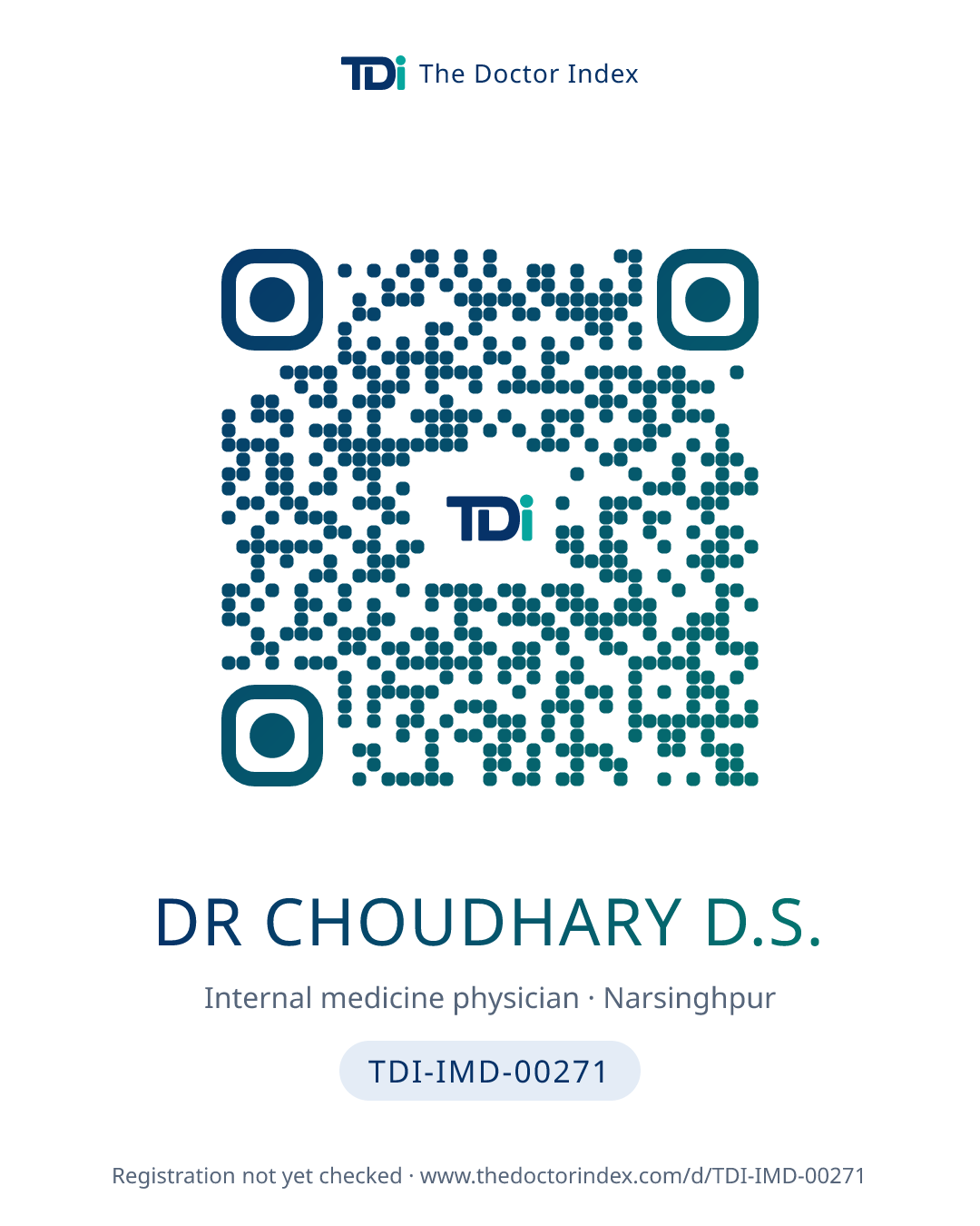 QR card for Dr Choudhary D.S., TDI-IMD-00271