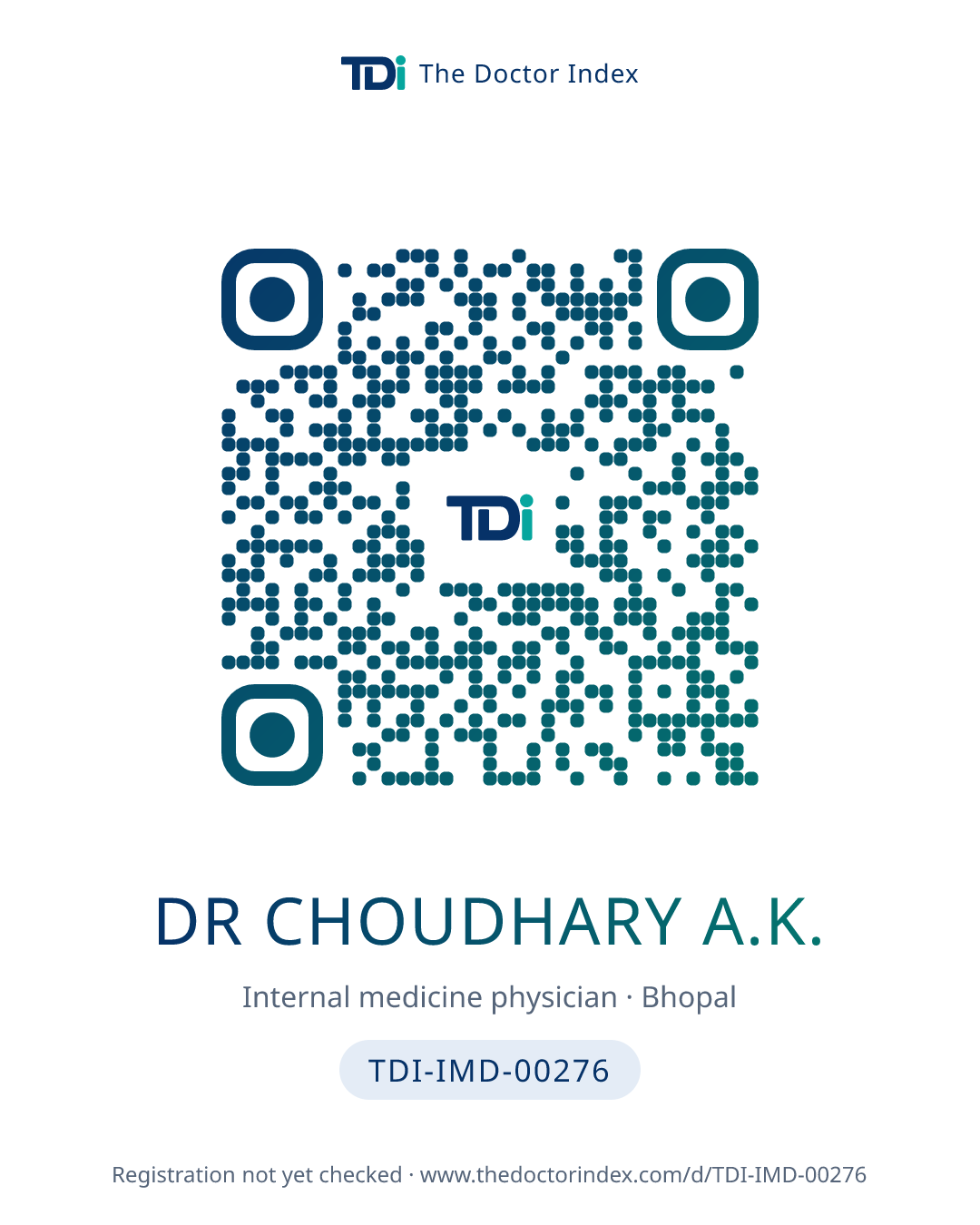 QR card for Dr Choudhary A.K., TDI-IMD-00276