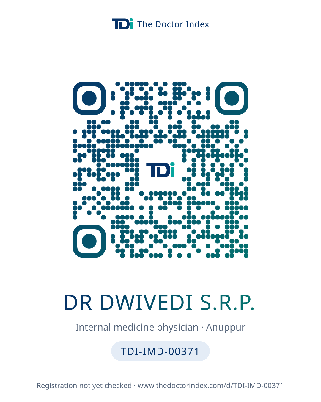 QR card for Dr Dwivedi S.R.P., TDI-IMD-00371