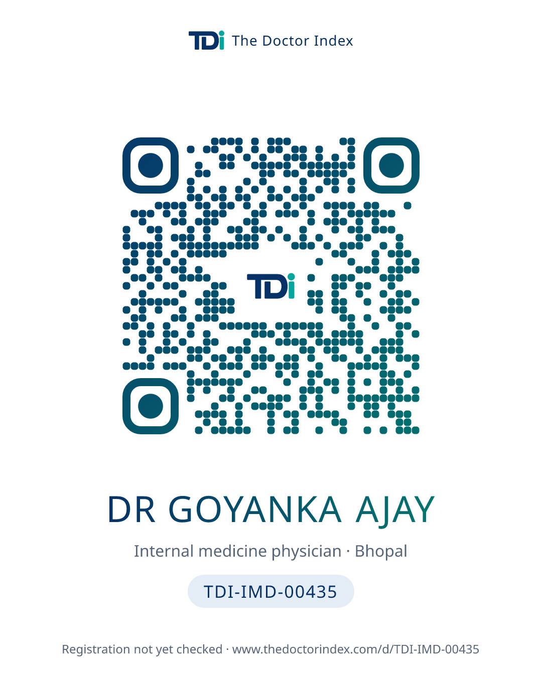 QR card for Dr Goyanka Ajay, TDI-IMD-00435