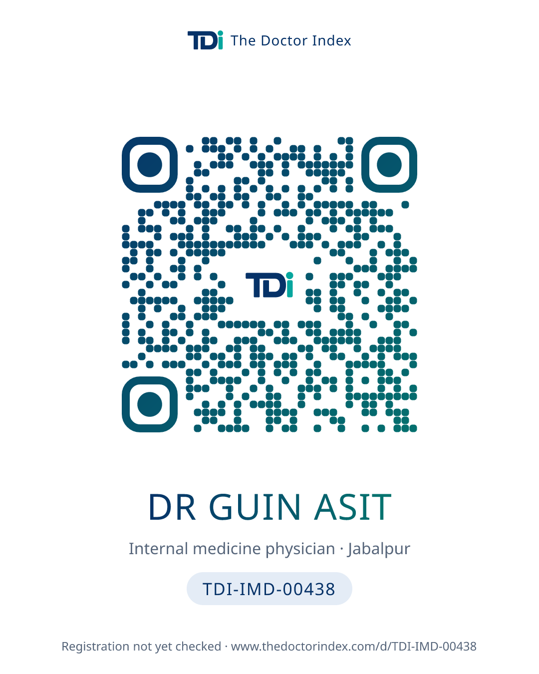 QR card for Dr Guin Asit, TDI-IMD-00438