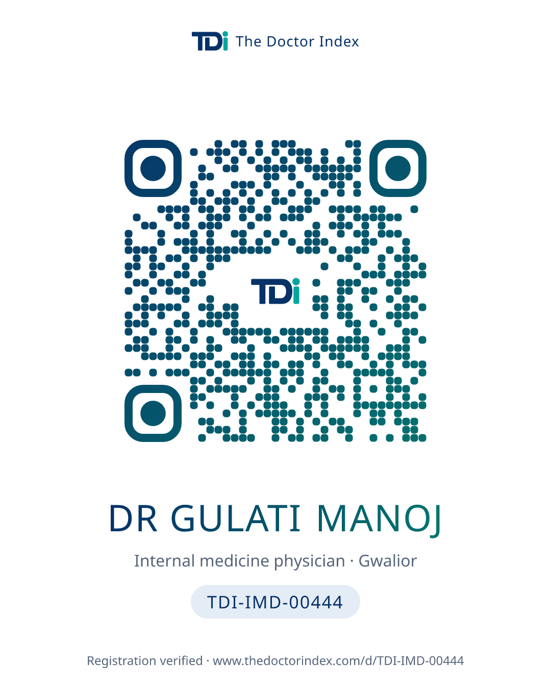 QR card for Dr Gulati Manoj, TDI-IMD-00444