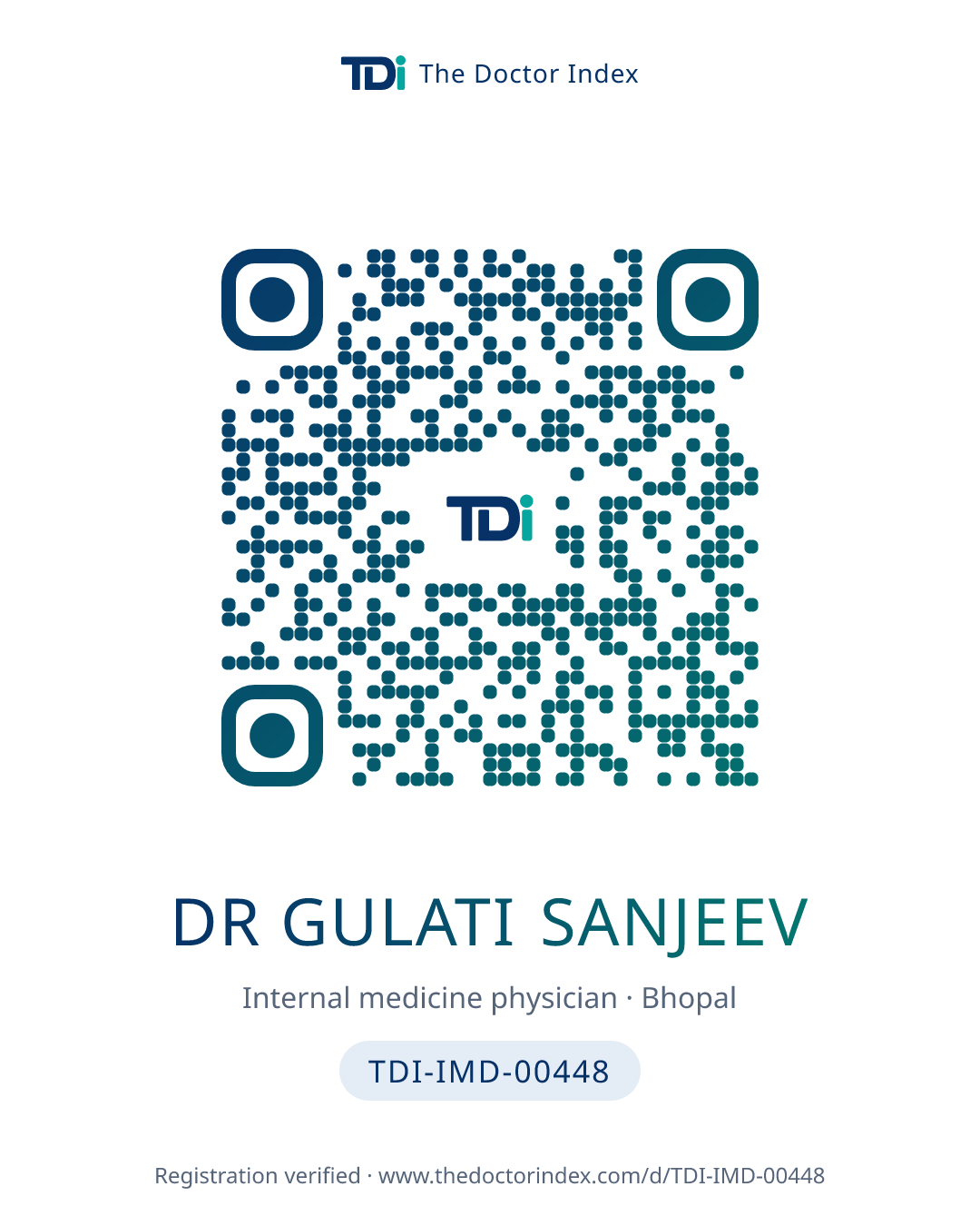 QR card for Dr Gulati Sanjeev, TDI-IMD-00448