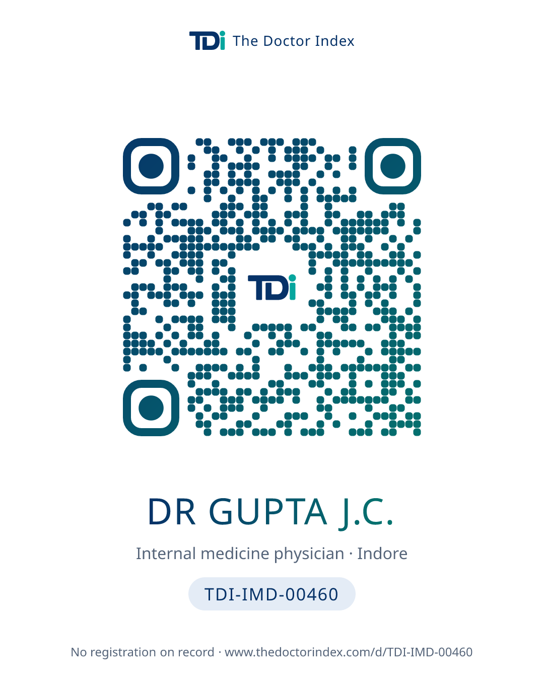 QR card for Dr Gupta J.C., TDI-IMD-00460