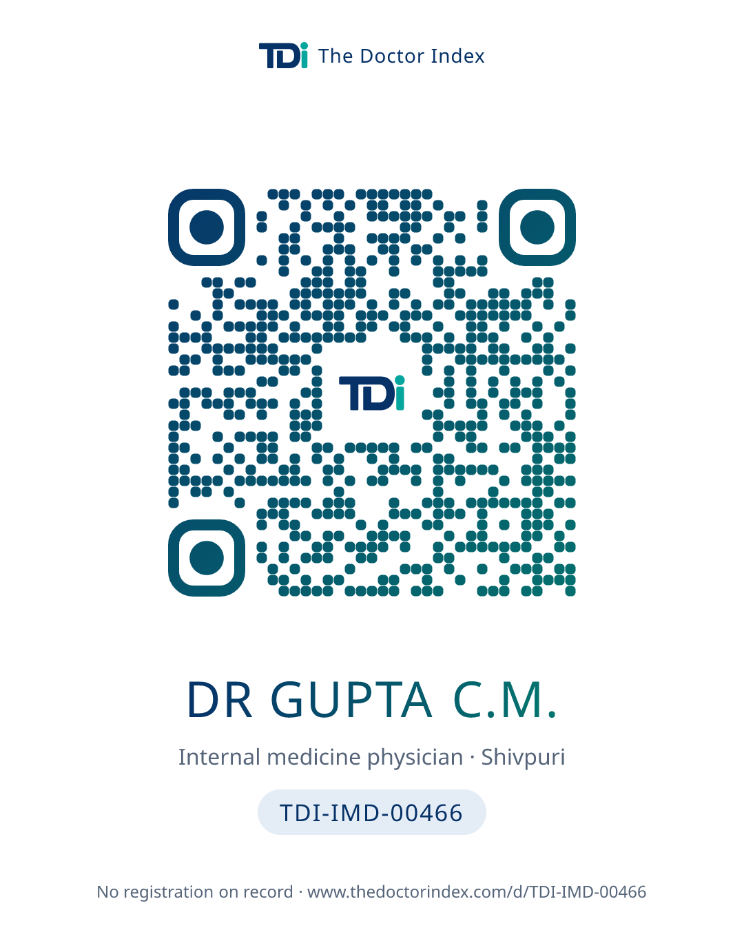 QR card for Dr Gupta C.M., TDI-IMD-00466