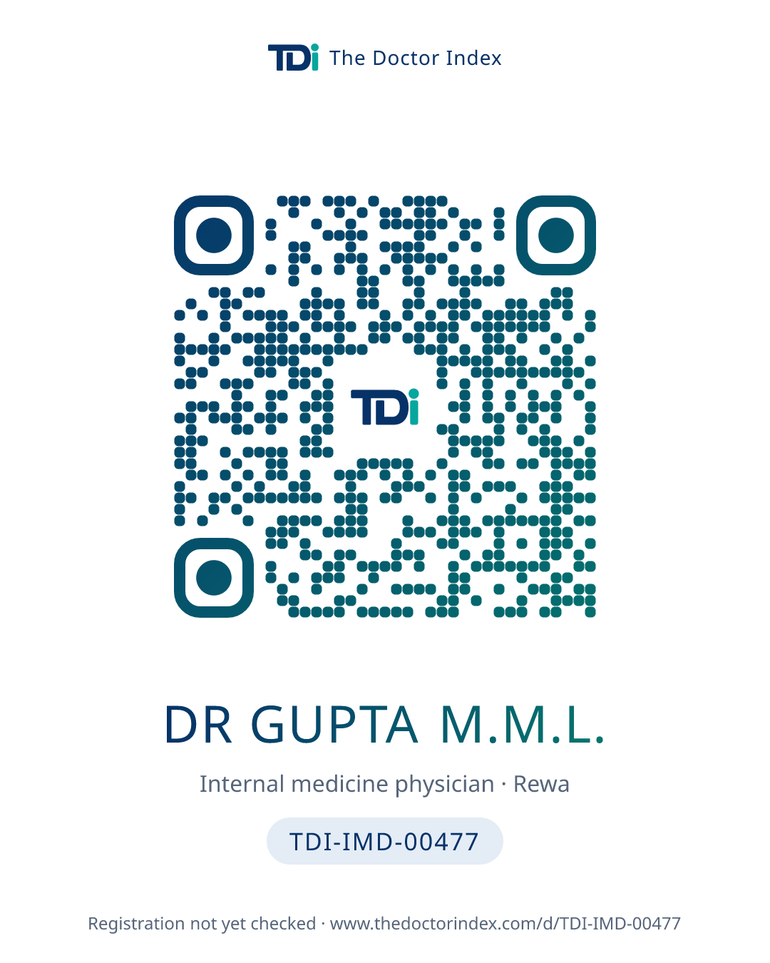 QR card for Dr Gupta M.M.L., TDI-IMD-00477