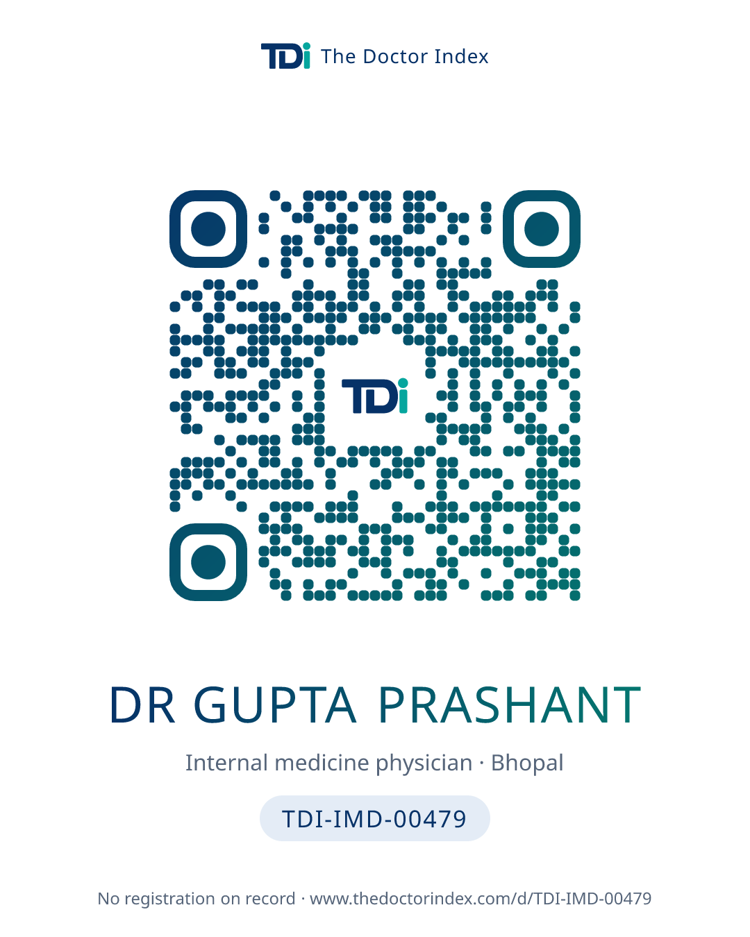 QR card for Dr Gupta Prashant, TDI-IMD-00479