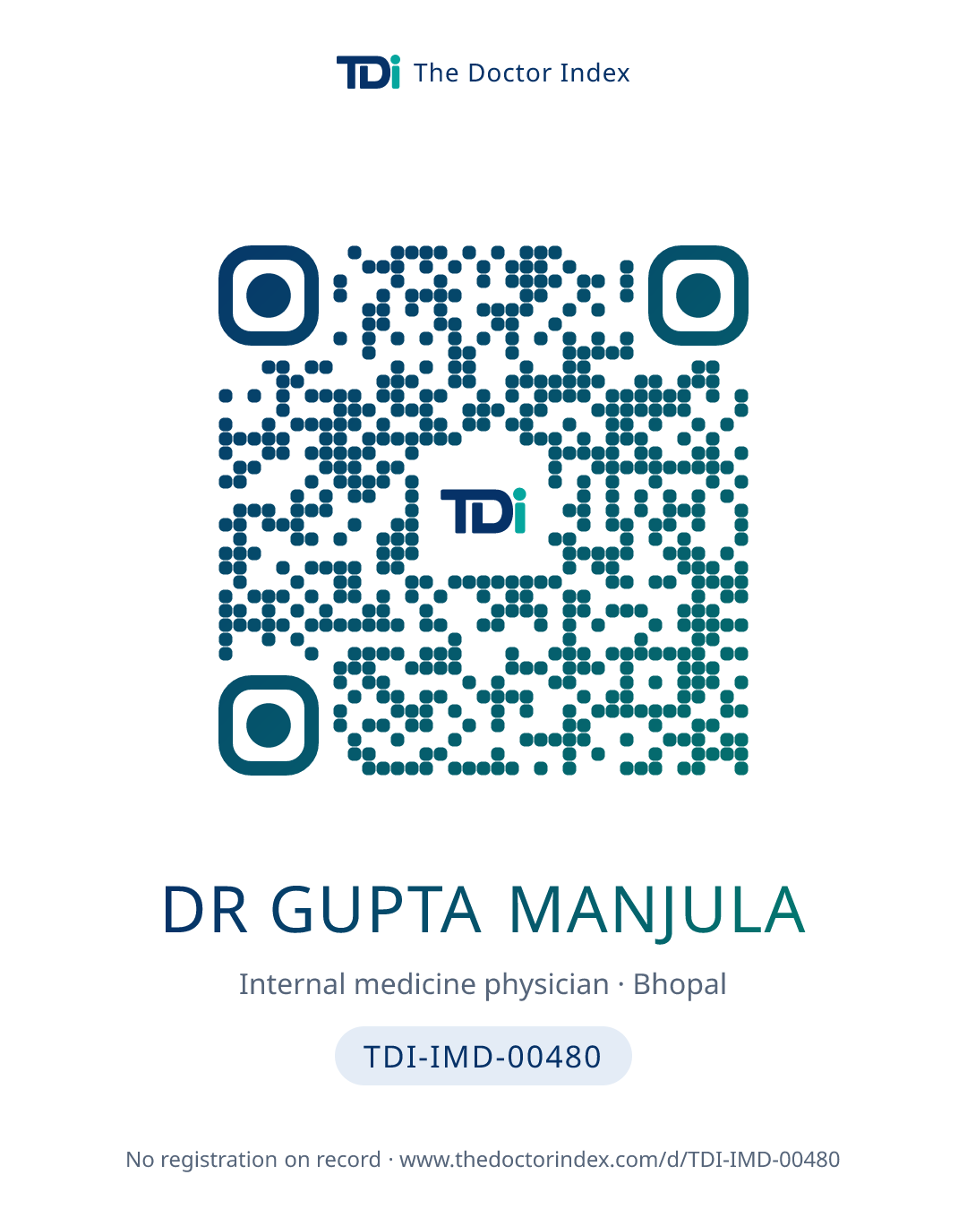 QR card for Dr Gupta Manjula, TDI-IMD-00480