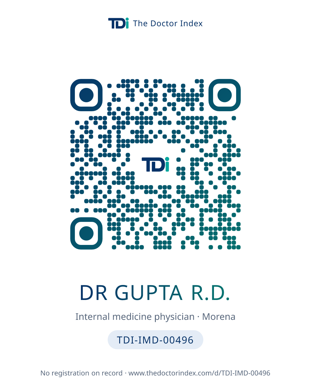 QR card for Dr Gupta R.D., TDI-IMD-00496
