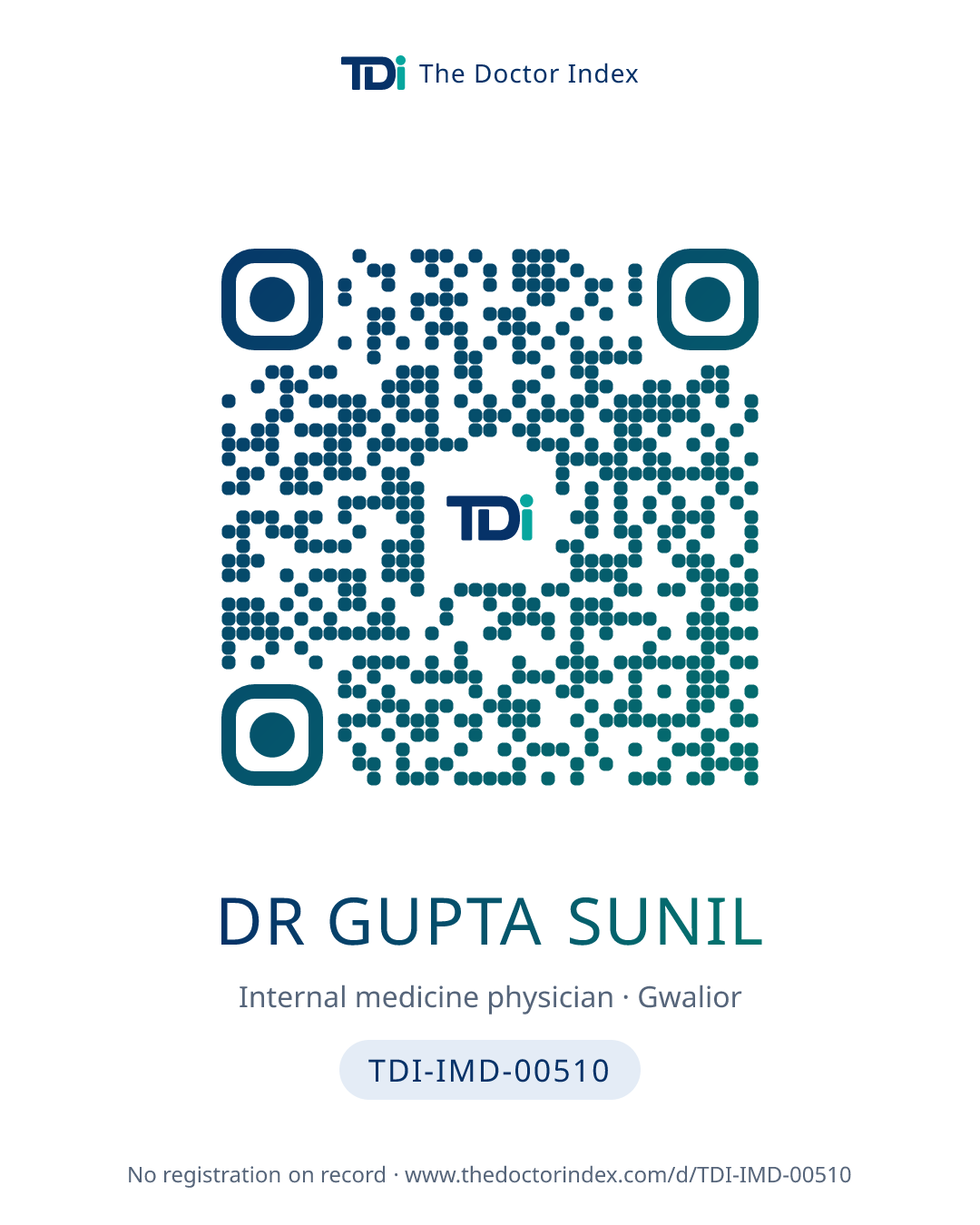 QR card for Dr Gupta Sunil, TDI-IMD-00510