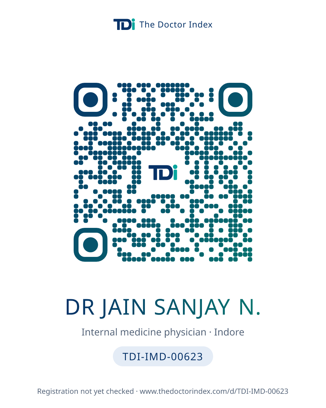 QR card for Dr Jain Sanjay N., TDI-IMD-00623