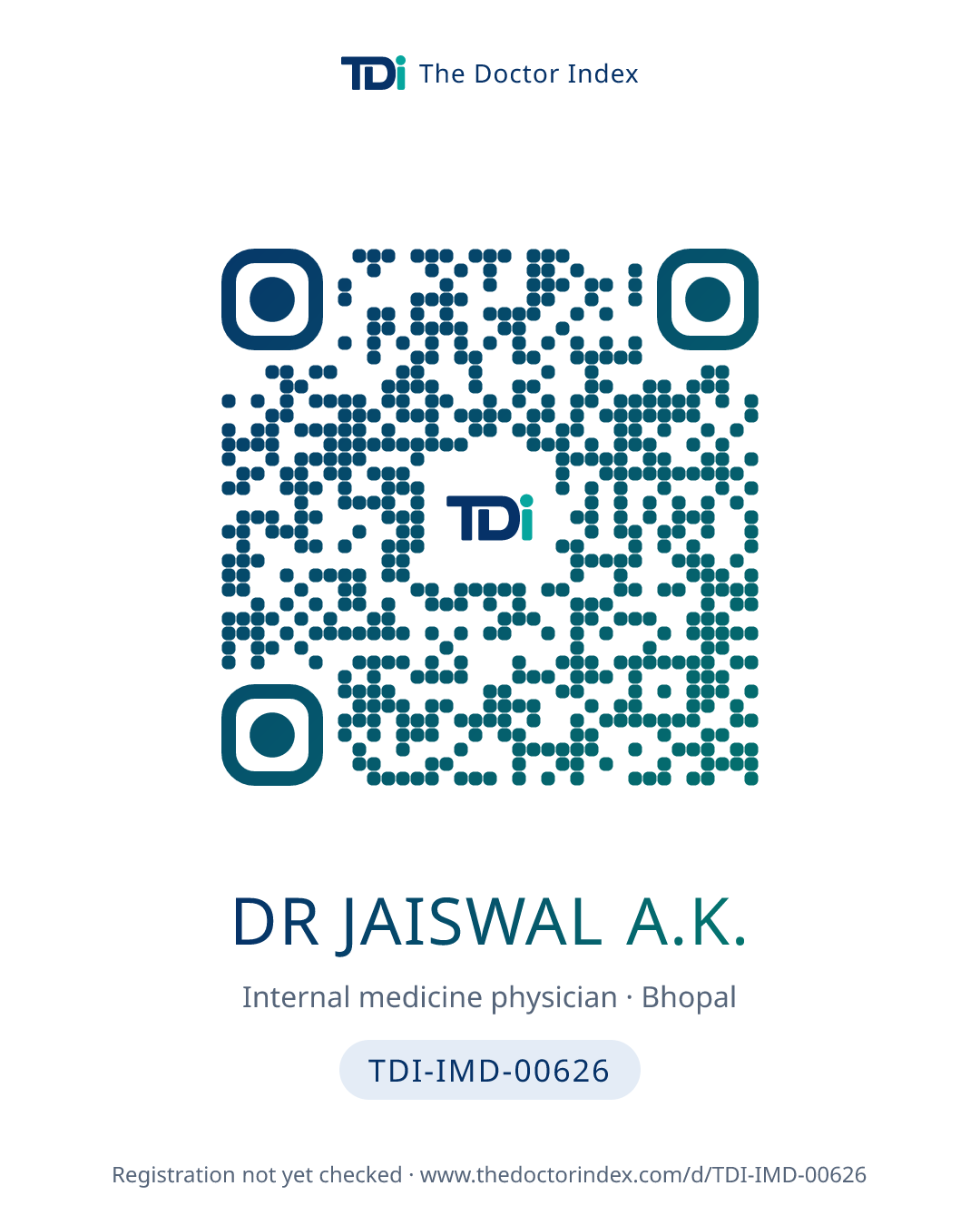 QR card for Dr Jaiswal A.K., TDI-IMD-00626