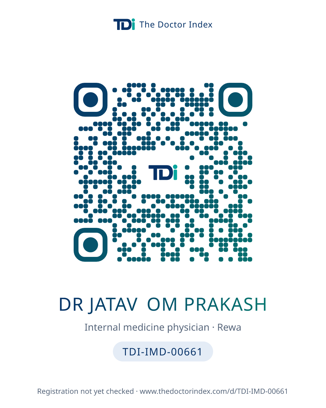 QR card for Dr Jatav Om Prakash, TDI-IMD-00661