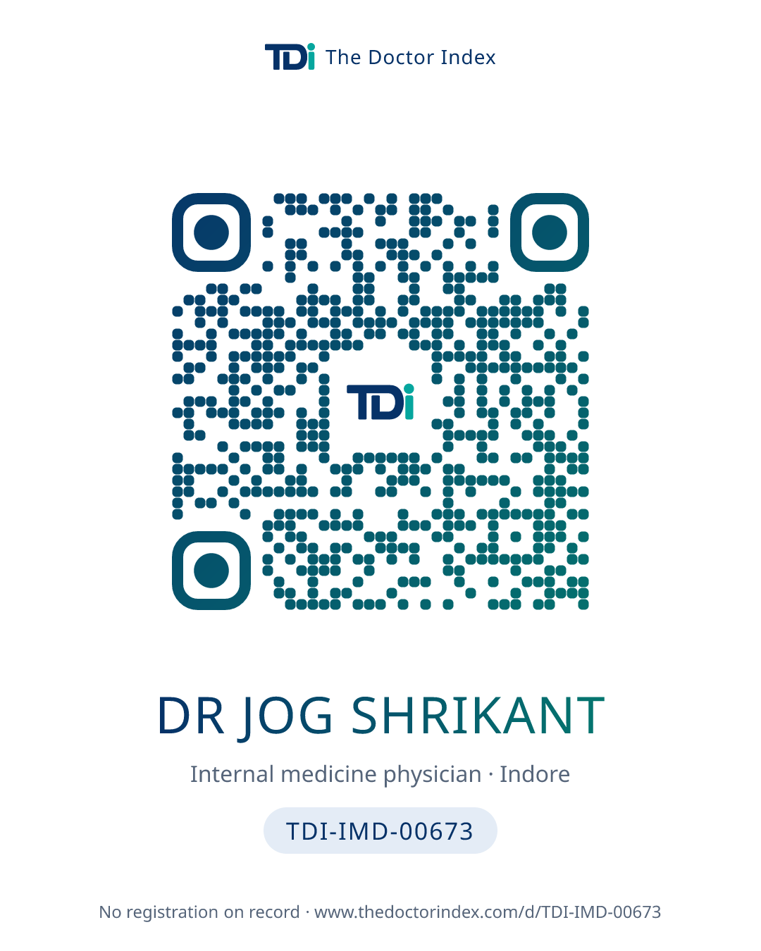 QR card for Dr Jog Shrikant, TDI-IMD-00673