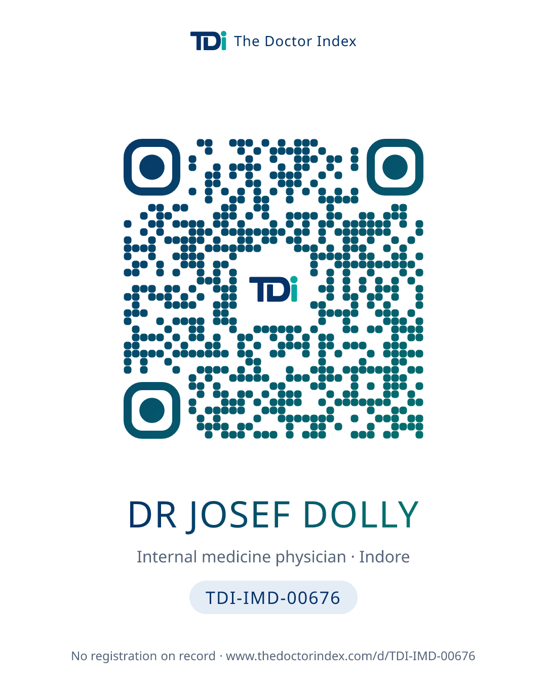QR card for Dr Josef Dolly, TDI-IMD-00676