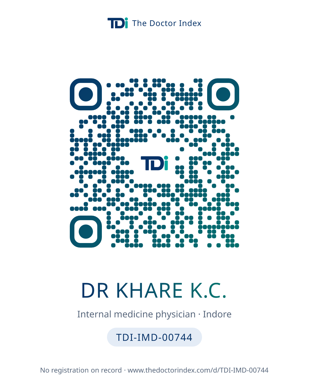 QR card for Dr Khare K.C., TDI-IMD-00744