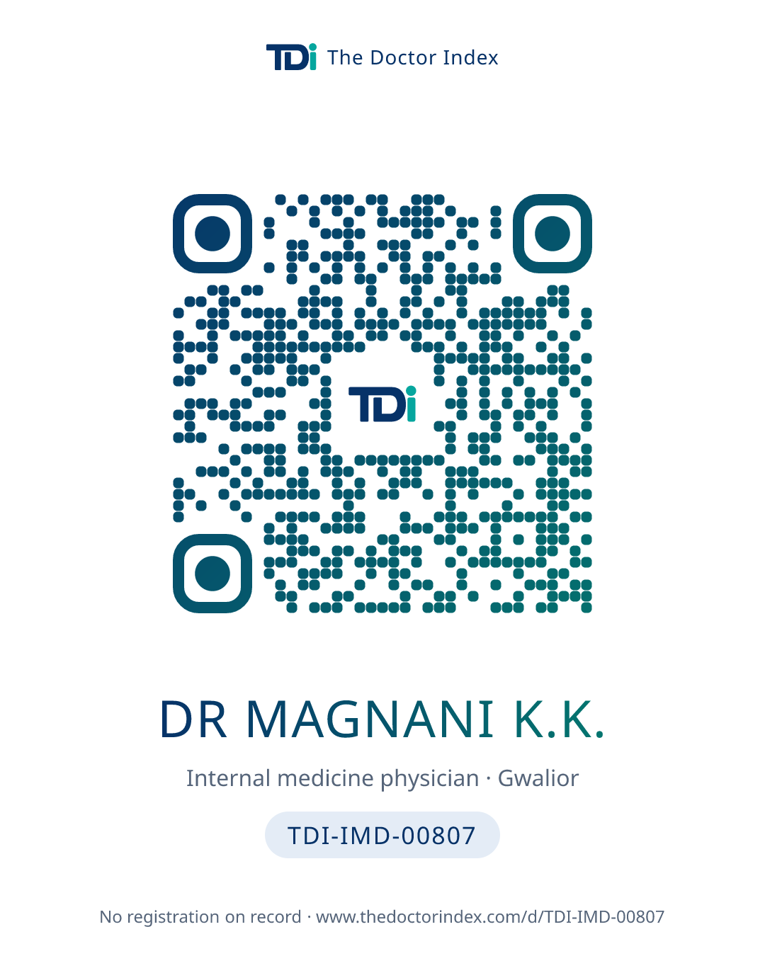 QR card for Dr Magnani K.K., TDI-IMD-00807