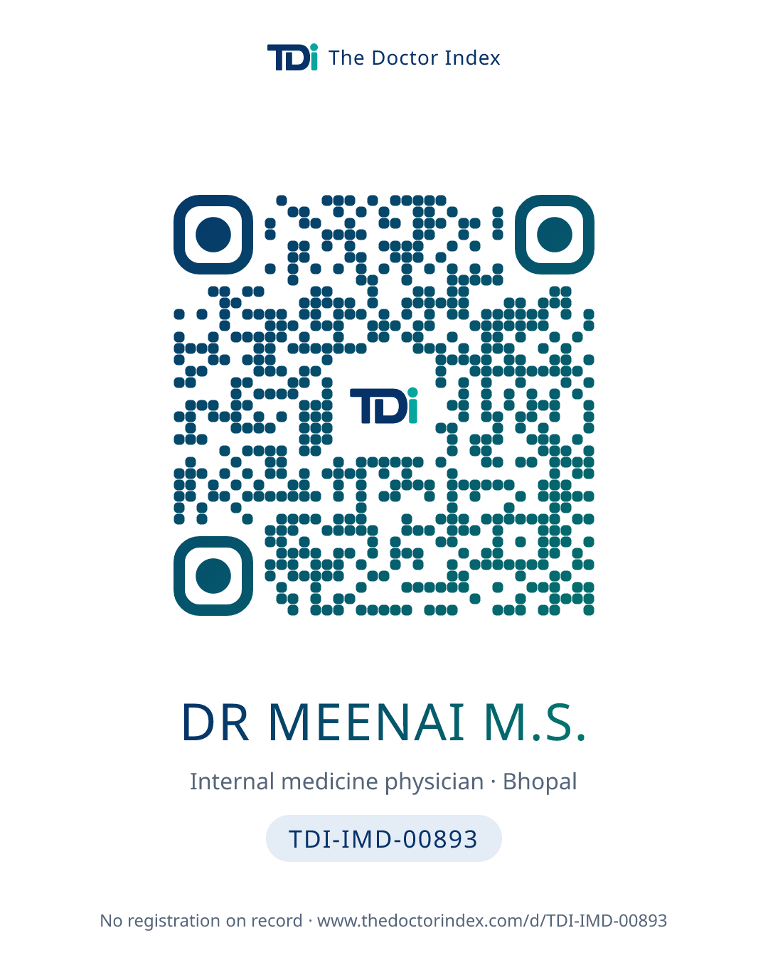 QR card for Dr Meenai M.S., TDI-IMD-00893
