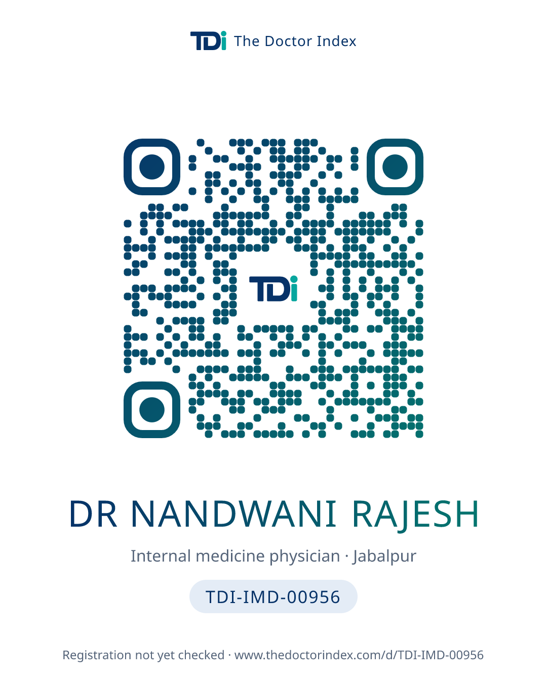 QR card for Dr Nandwani Rajesh, TDI-IMD-00956