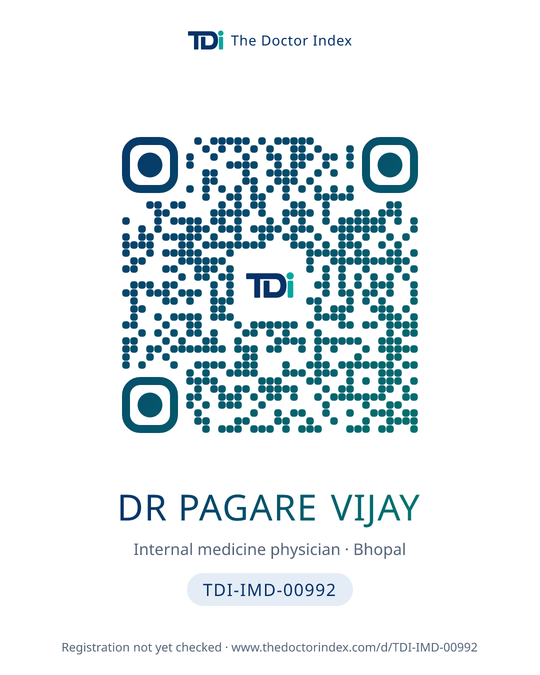 QR card for Dr Pagare Vijay, TDI-IMD-00992