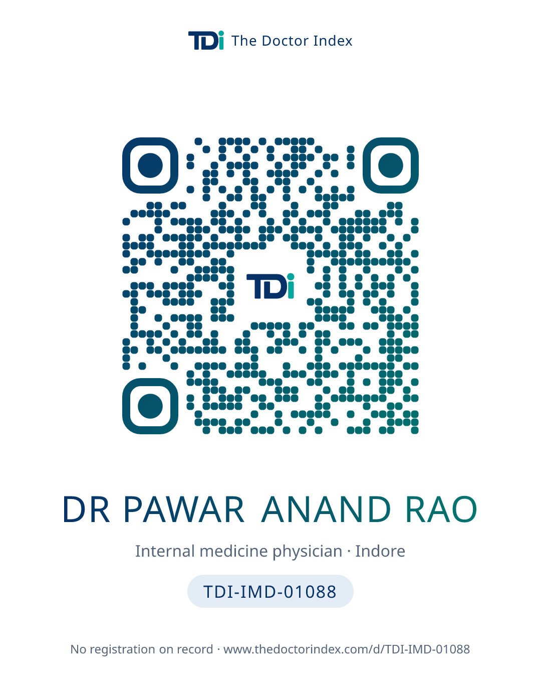 QR card for Dr Pawar Anand Rao, TDI-IMD-01088