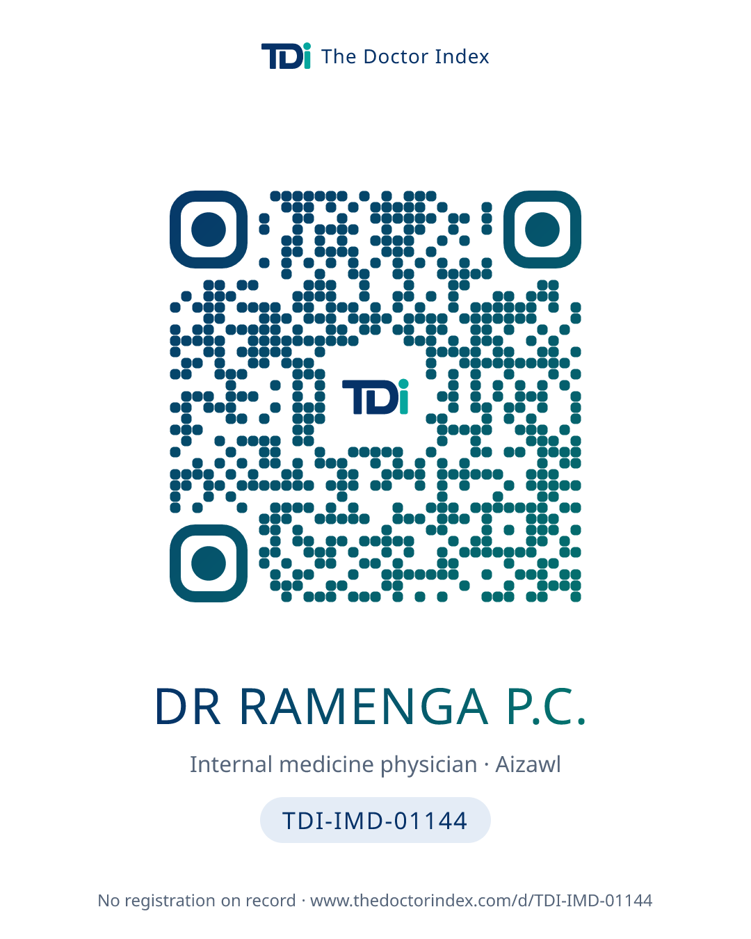 QR card for Dr Ramenga P.C., TDI-IMD-01144