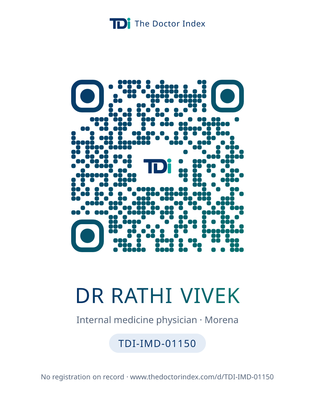 QR card for Dr Rathi Vivek, TDI-IMD-01150