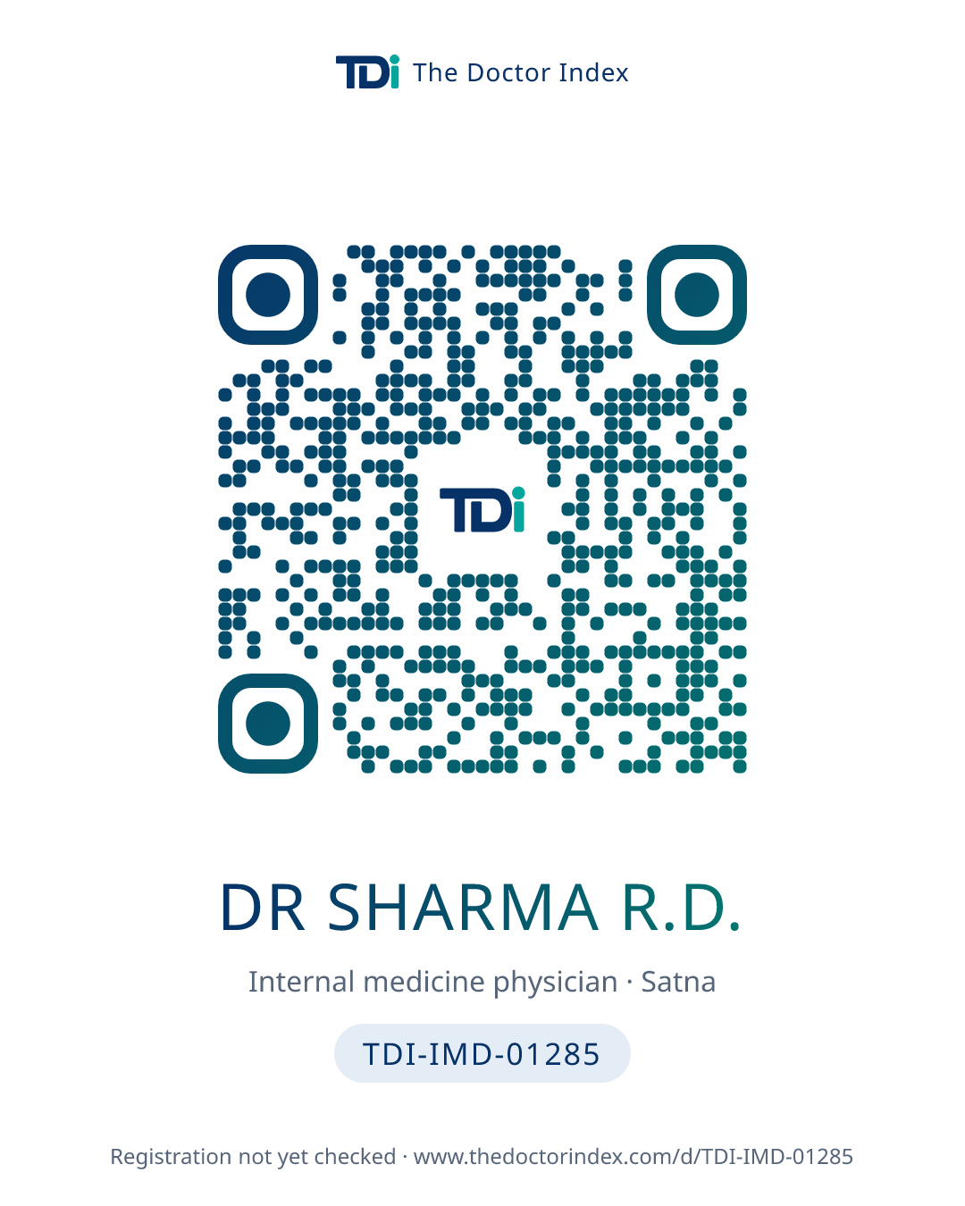 QR card for Dr Sharma R.D., TDI-IMD-01285