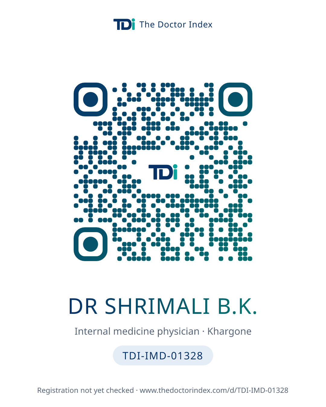 QR card for Dr Shrimali B.K., TDI-IMD-01328