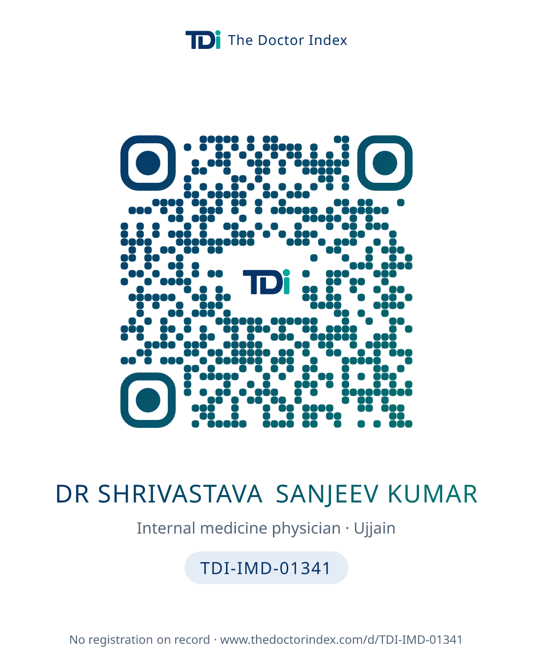 QR card for Dr Shrivastava Sanjeev Kumar, TDI-IMD-01341