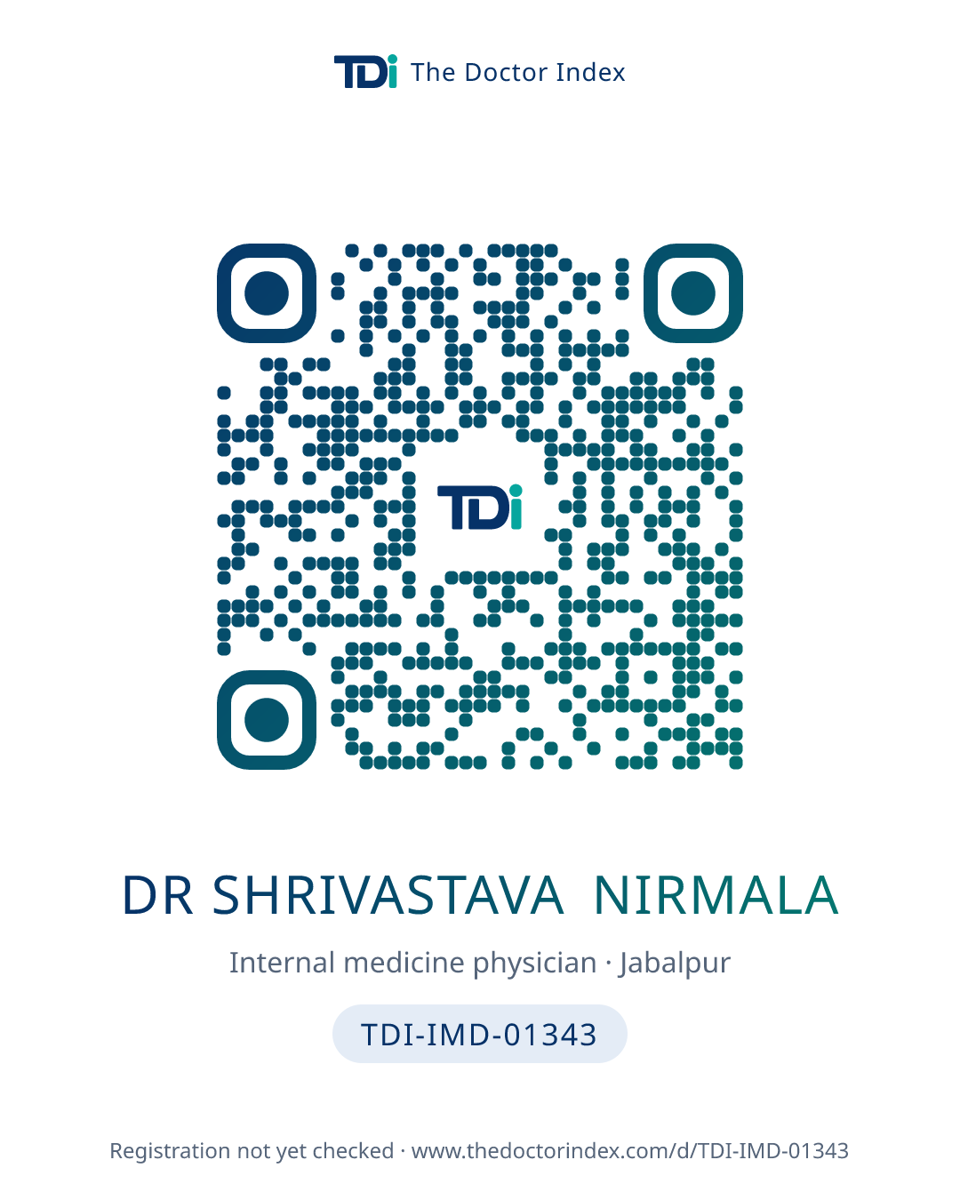 QR card for Dr Shrivastava Nirmala, TDI-IMD-01343