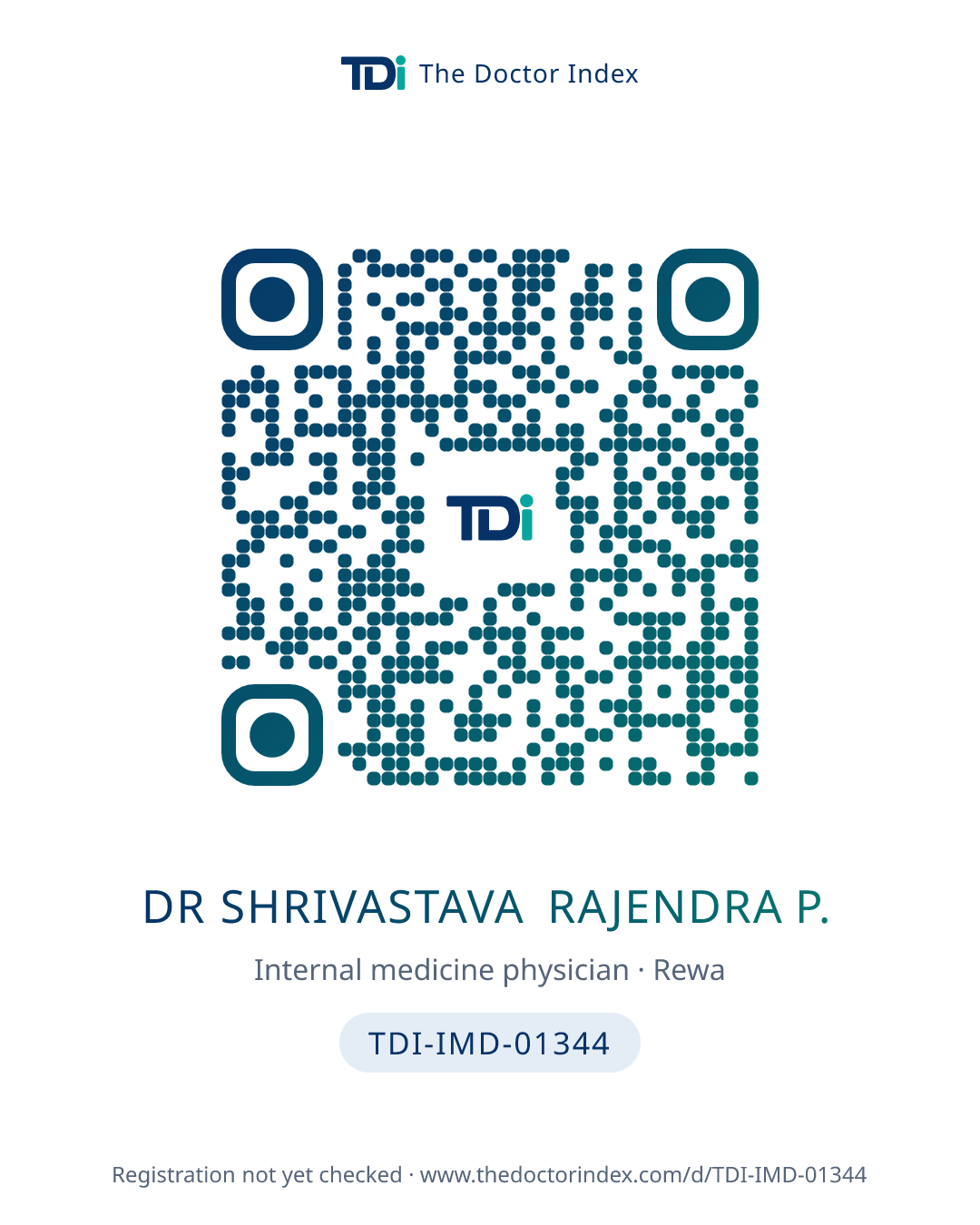 QR card for Dr Shrivastava Rajendra P., TDI-IMD-01344