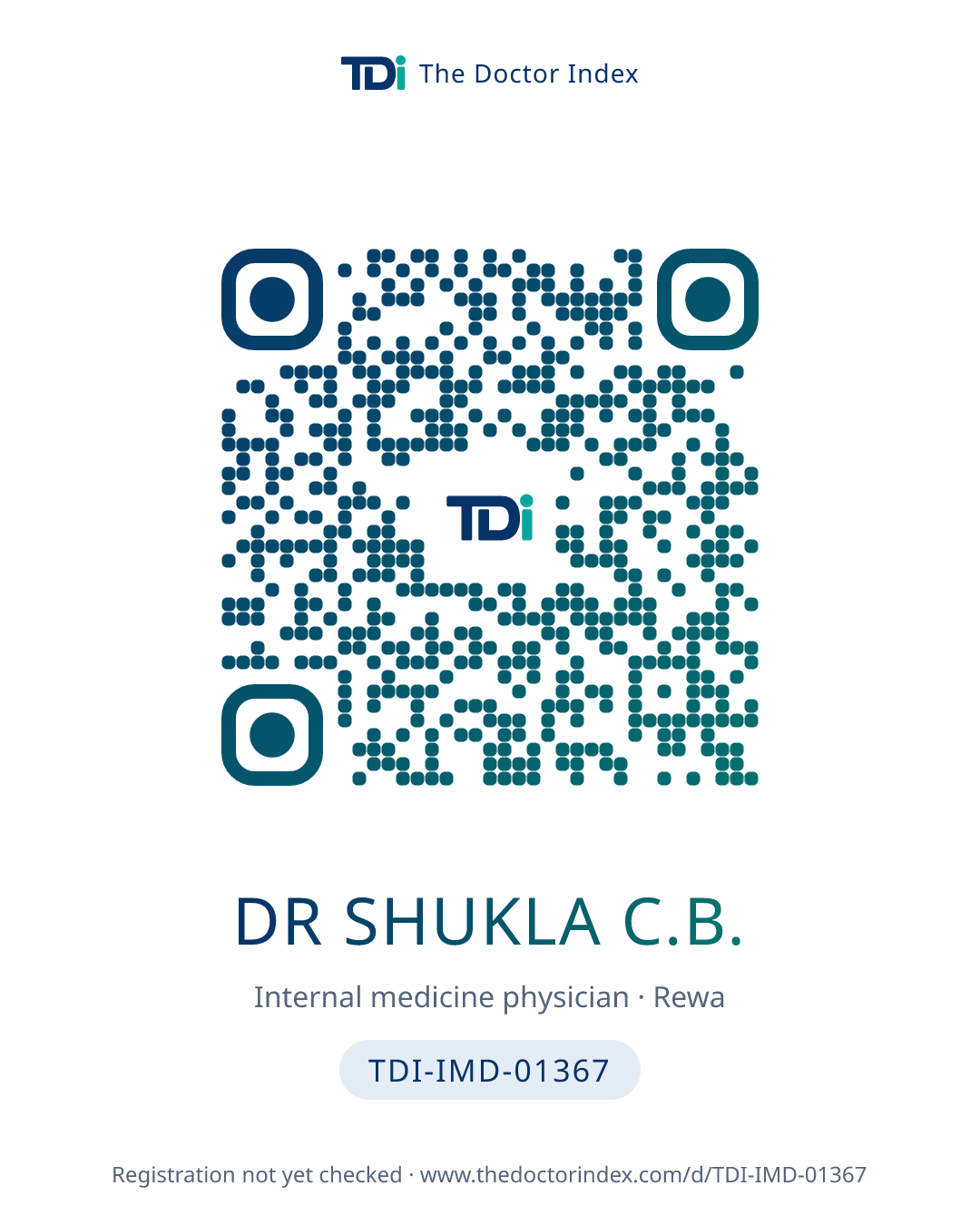 QR card for Dr Shukla C.B., TDI-IMD-01367
