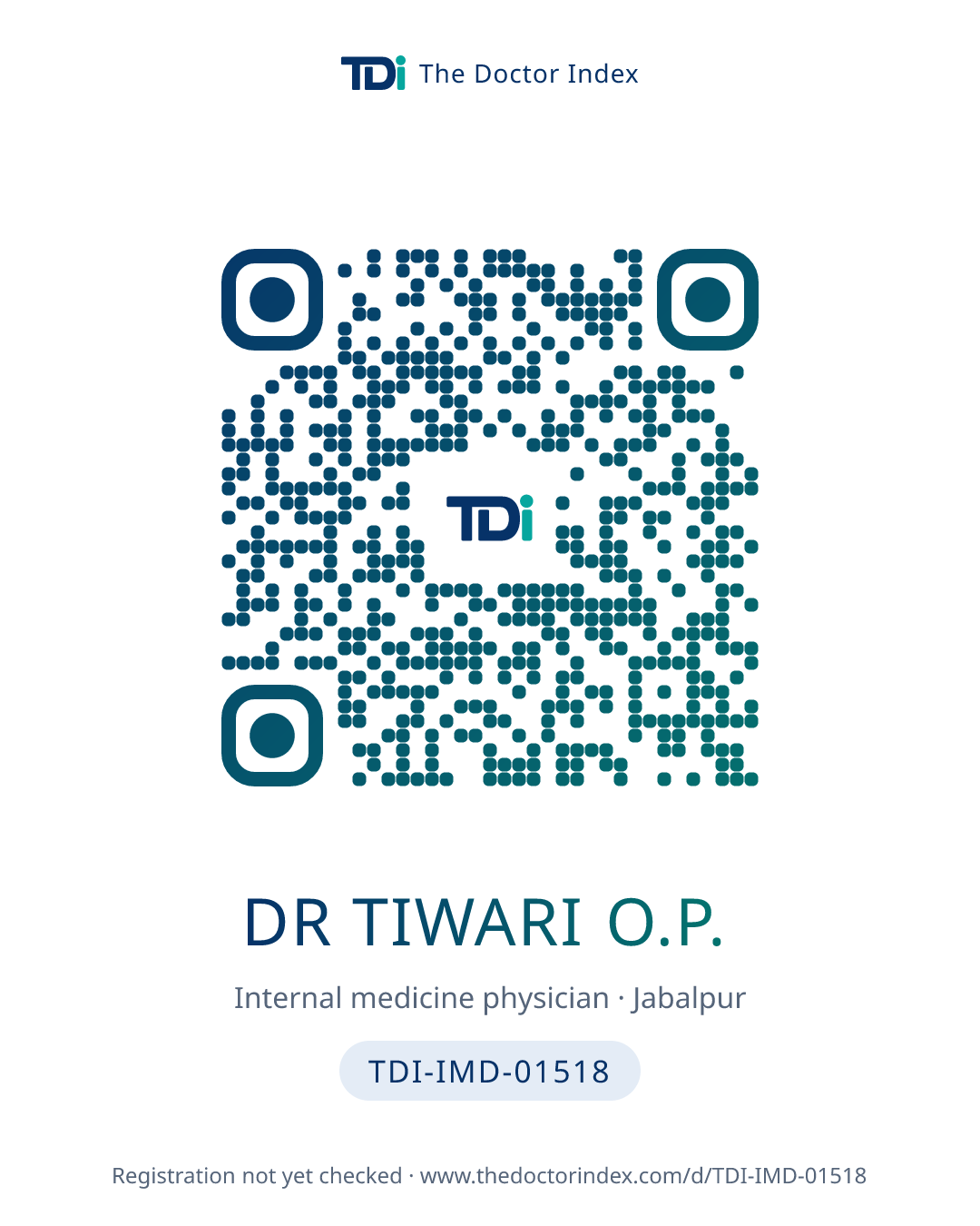 QR card for Dr Tiwari O.P., TDI-IMD-01518