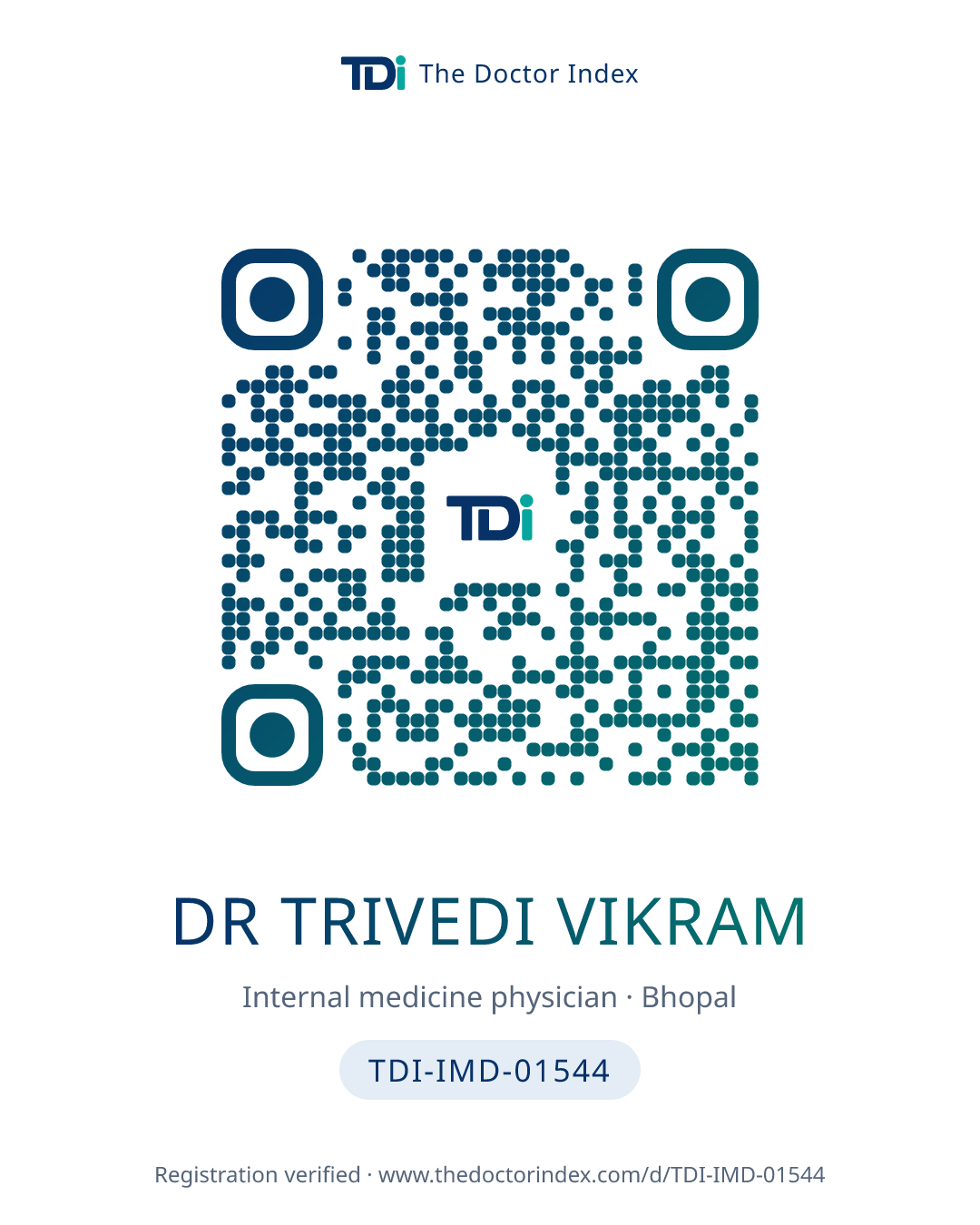 QR card for Dr Trivedi Vikram, TDI-IMD-01544