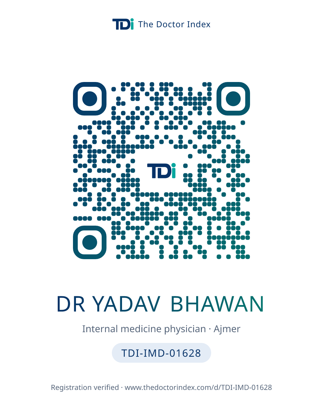 QR card for Dr Yadav Bhawan, TDI-IMD-01628