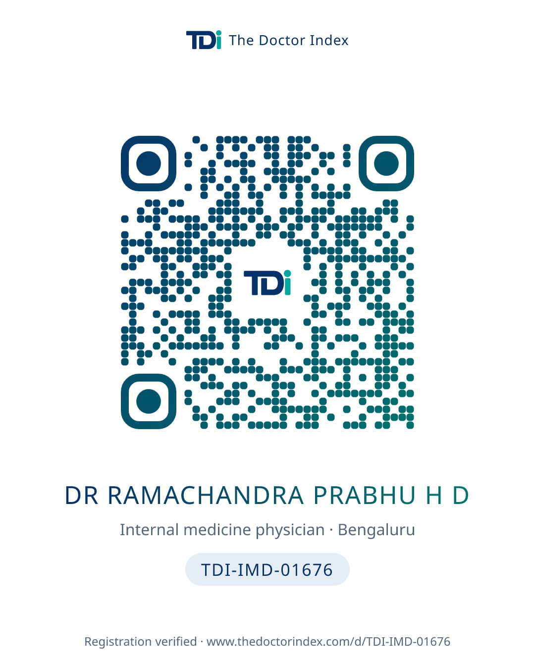 QR card for Dr Ramachandra Prabhu H D, TDI-IMD-01676