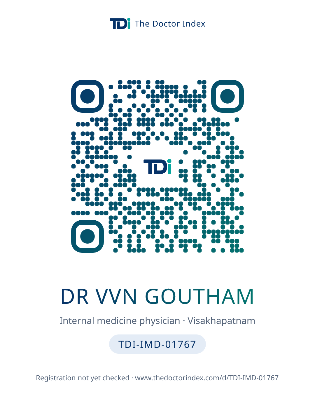 QR card for Dr Vvn Goutham, TDI-IMD-01767