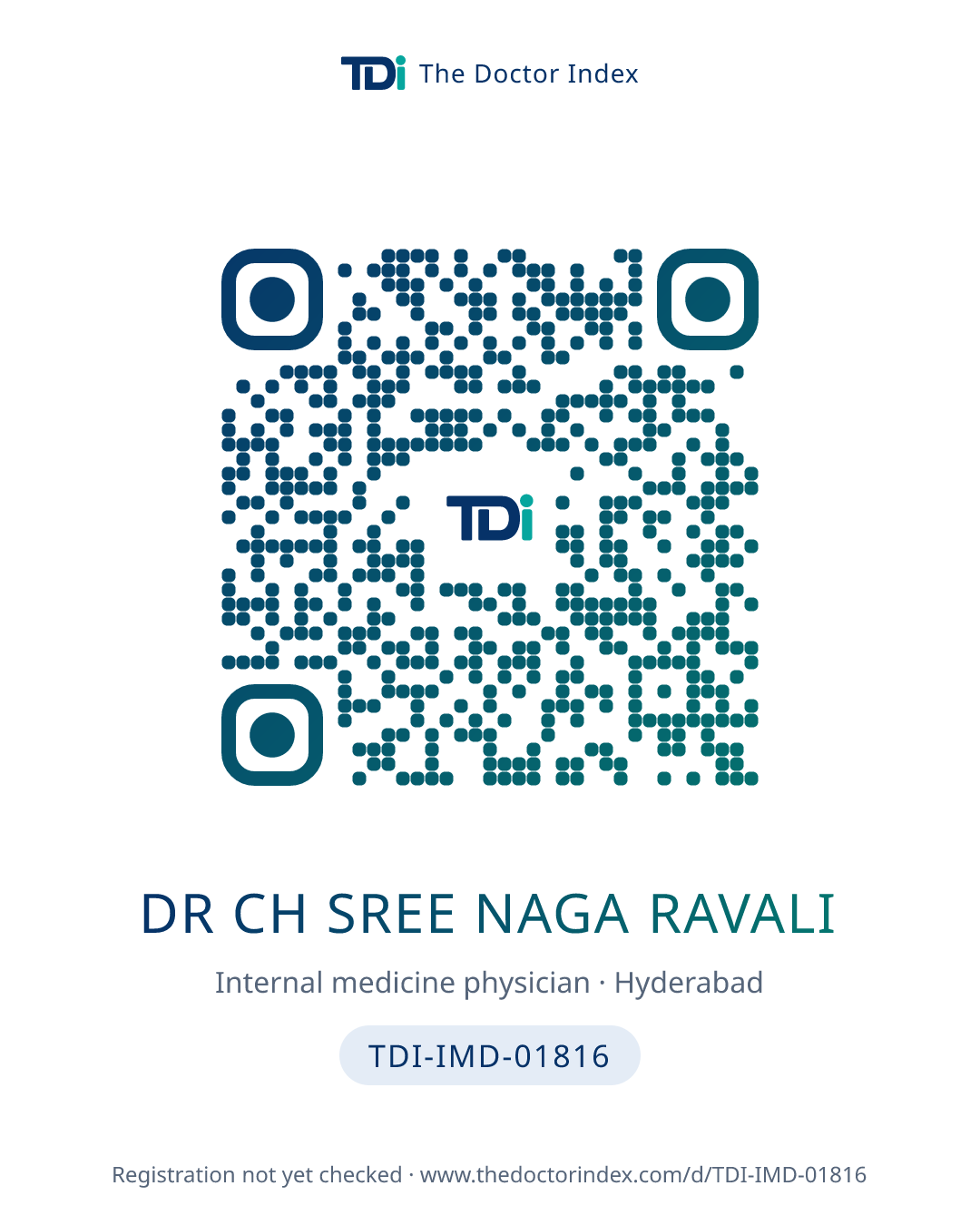 QR card for Dr Ch Sree Naga Ravali, TDI-IMD-01816