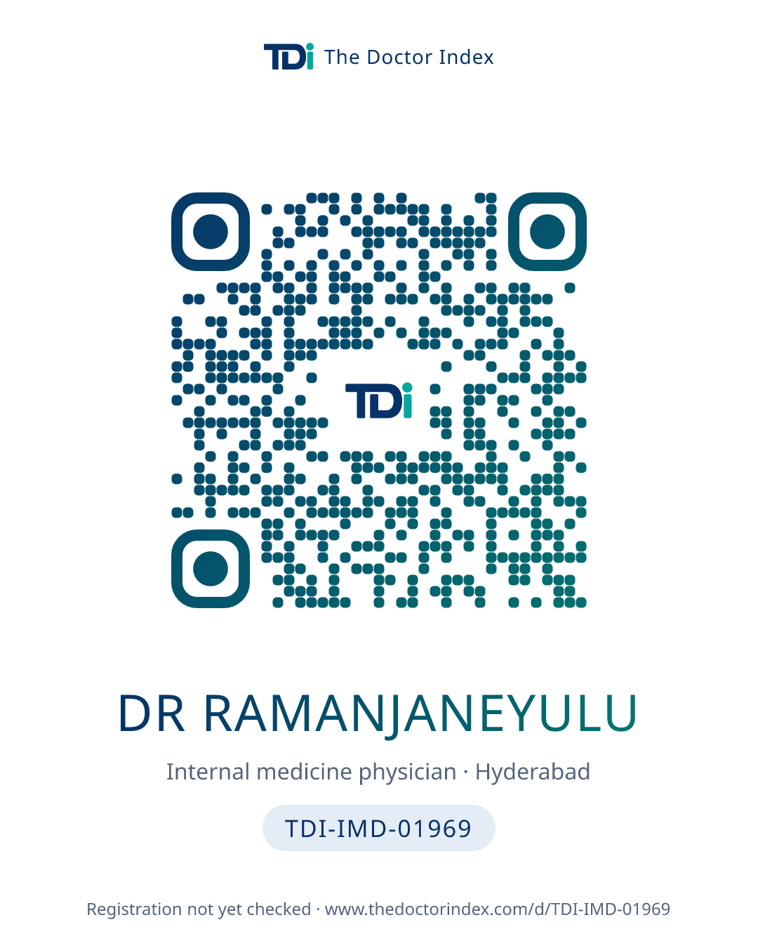 QR card for Dr Ramanjaneyulu, TDI-IMD-01969