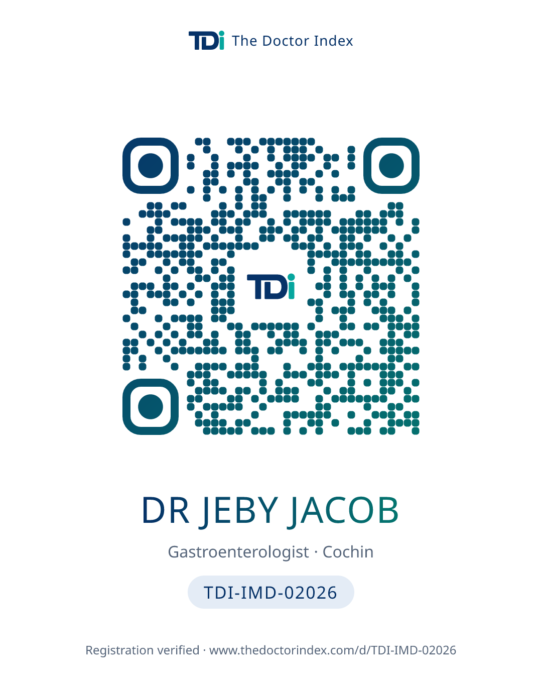 QR card for Dr Jeby Jacob, TDI-IMD-02026