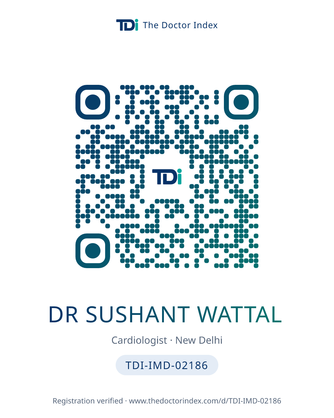 QR card for Dr Sushant Wattal, TDI-IMD-02186
