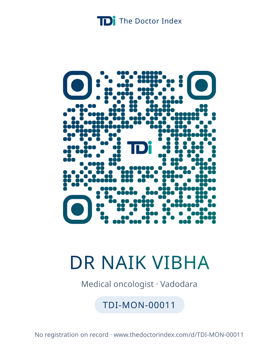 QR card for Dr Naik Vibha, TDI-MON-00011